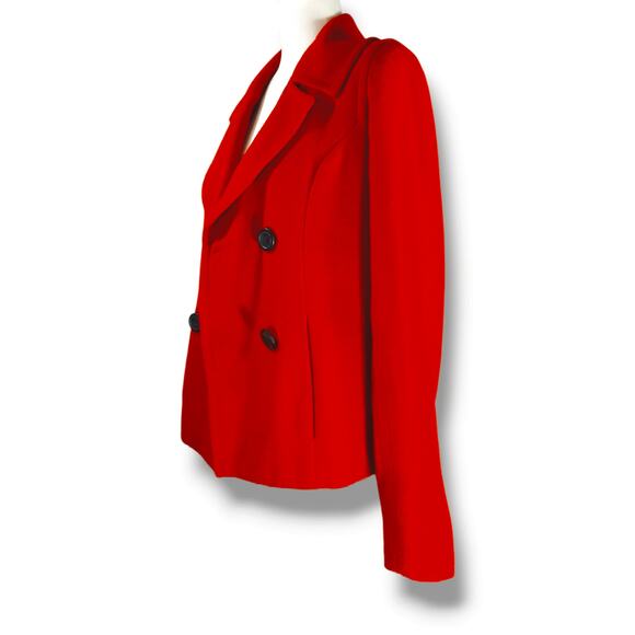 Merona Wool Blend Notched Collar Double Breasted Peacoat Coat Sz. S Red - Picture 1 of 7